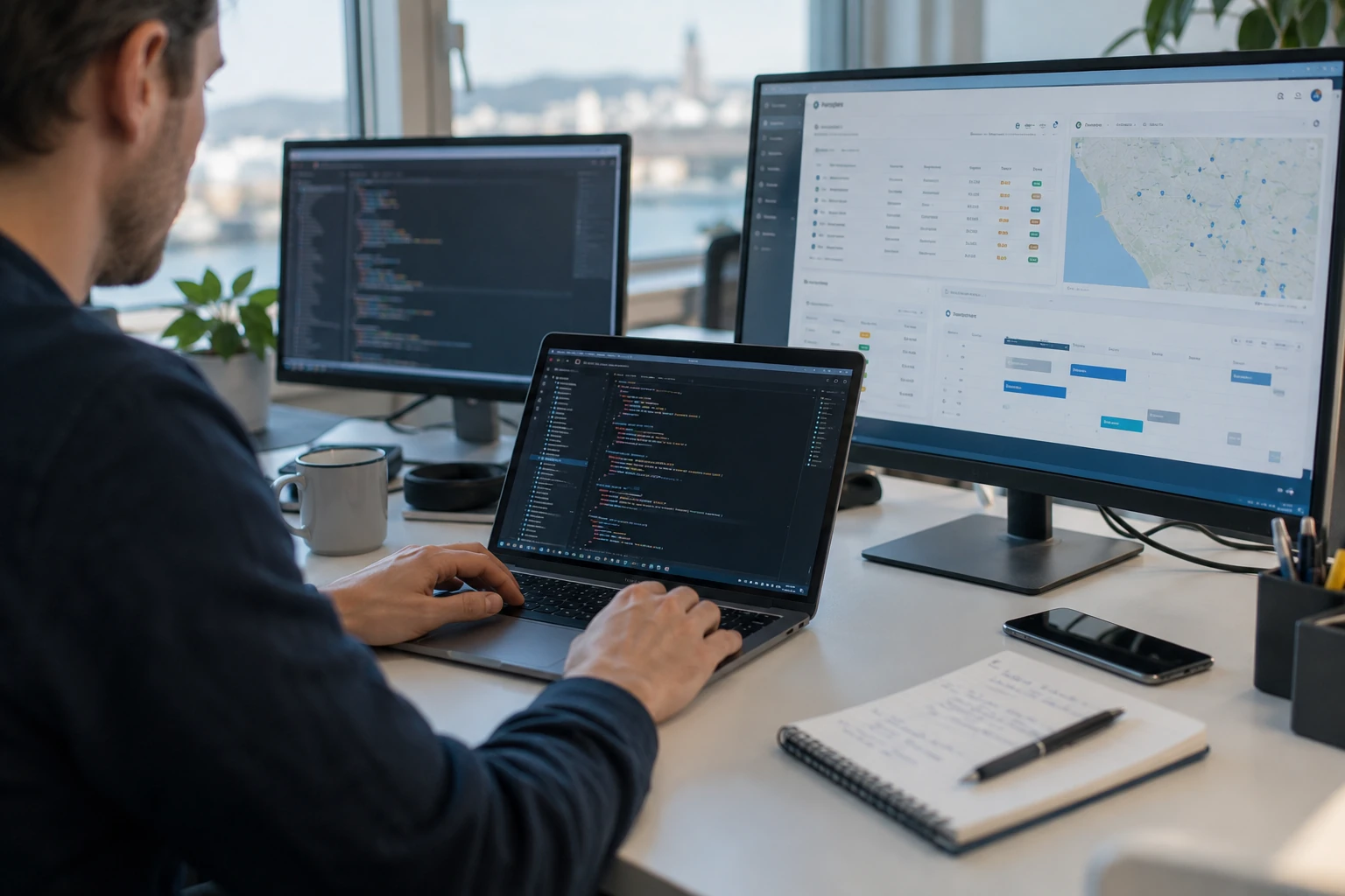 Web application development and telecom dashboard workstation